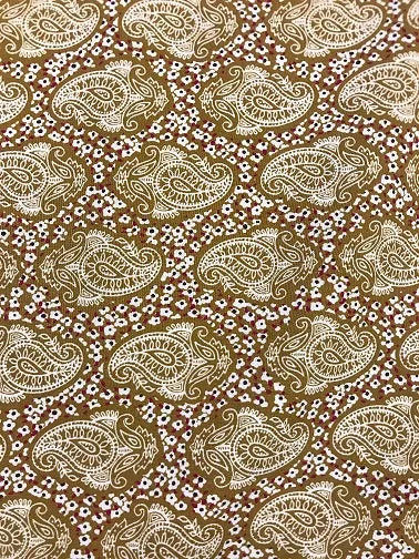 100% Viscose - Mustard Paisley Print 017-B