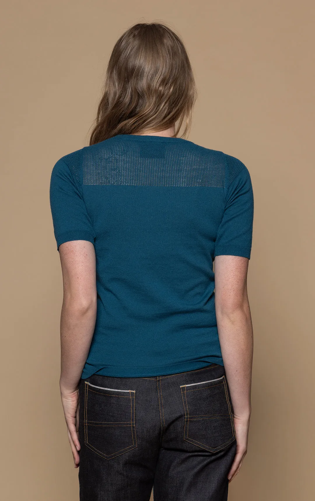 14GG COTTON SILK MESH KNIT TEE - CLEARANCE