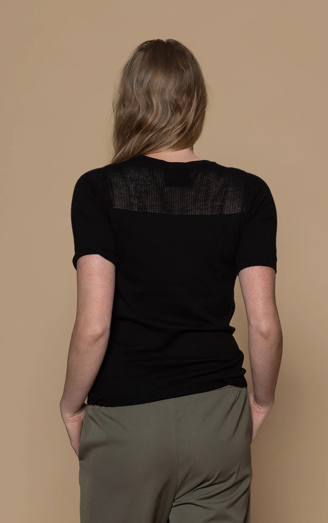 14GG COTTON SILK MESH KNIT TEE - CLEARANCE