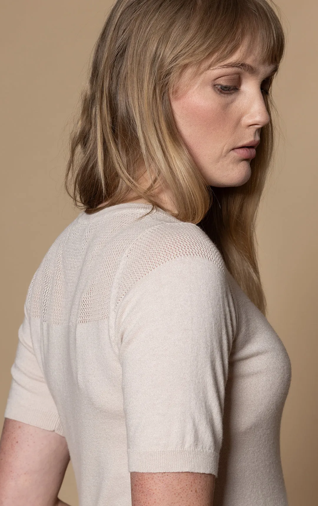 14GG COTTON SILK MESH KNIT TEE - CLEARANCE