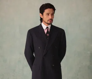 1930s Retro Double-Breasted Pinstripe Suit