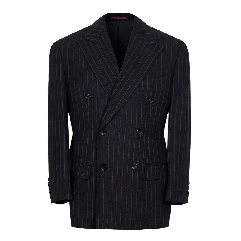 1930s Retro Double-Breasted Pinstripe Suit