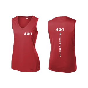 401 Rhode Island Pickleball Club | Women’s Sleeveless Athletic Shirt | 100% Polyester