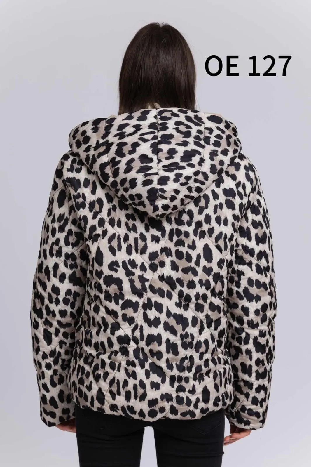 (4P.PACK) Reversible Jacket Leopard Print Hoody