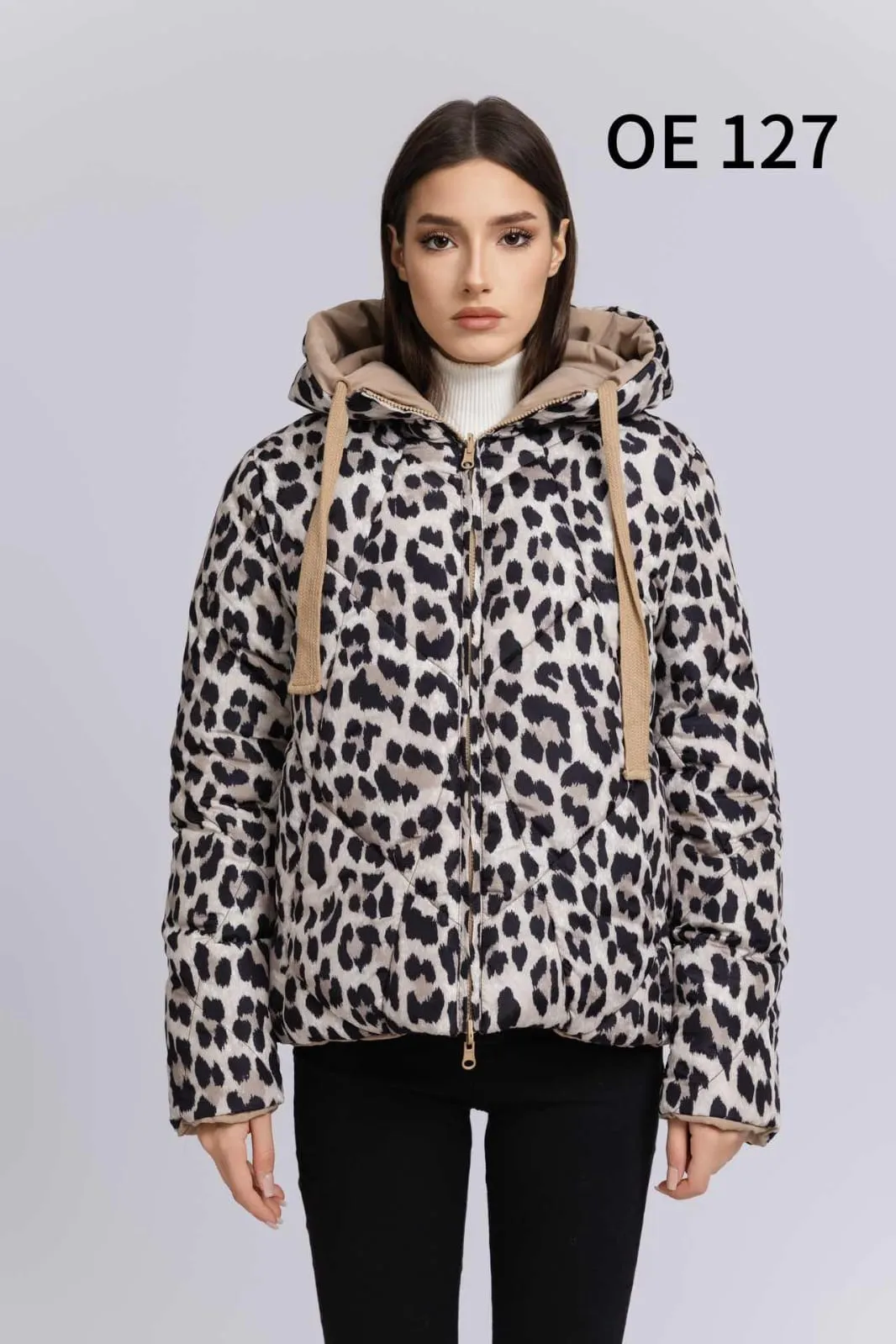 (4P.PACK) Reversible Jacket Leopard Print Hoody