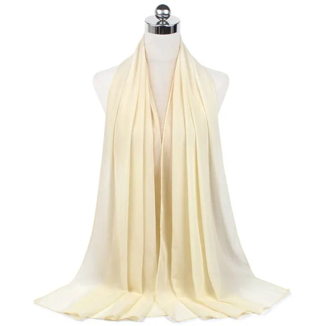 67colors Elegant Modest Women Bubble Chiffon Solid Oversizes Muslim Head Scarf Ladies Shawl and Wrap Female Foulard Hijab Stoles