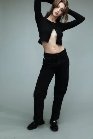 93 Mid-rise Loose Fit Jeans In Black