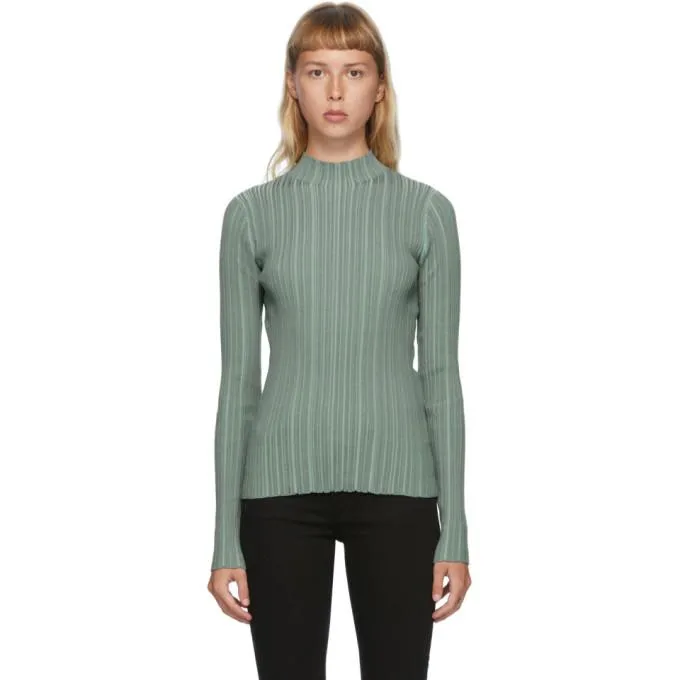 Acne Studios Green Rib Knit Turtleneck