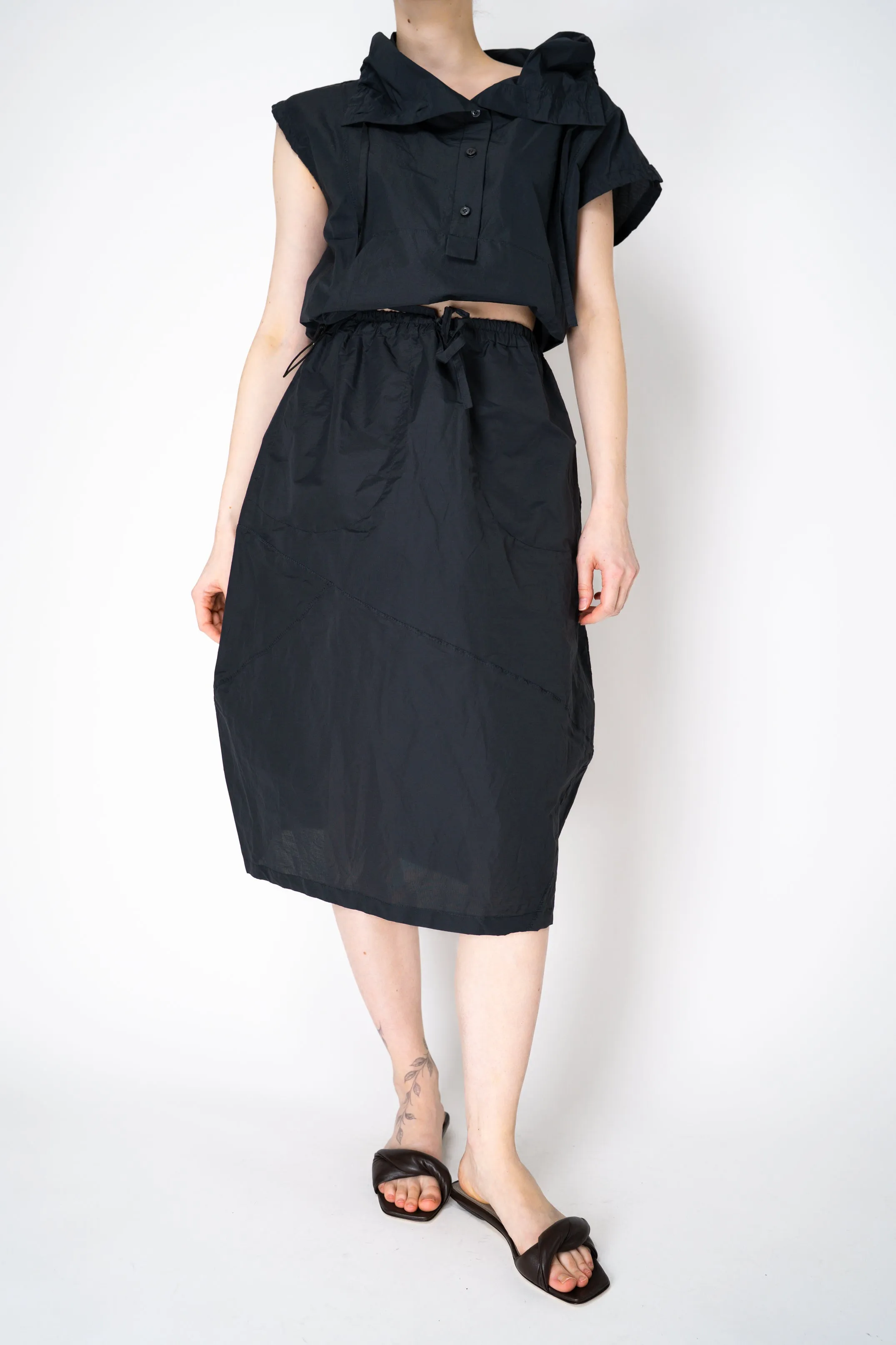 Annette Gortz Lightweight Technical Cotton Skirt in Black