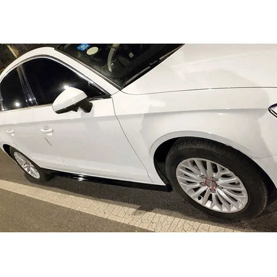 Audi A3 8V Sedan Gloss Black Side Skirts (15-19)