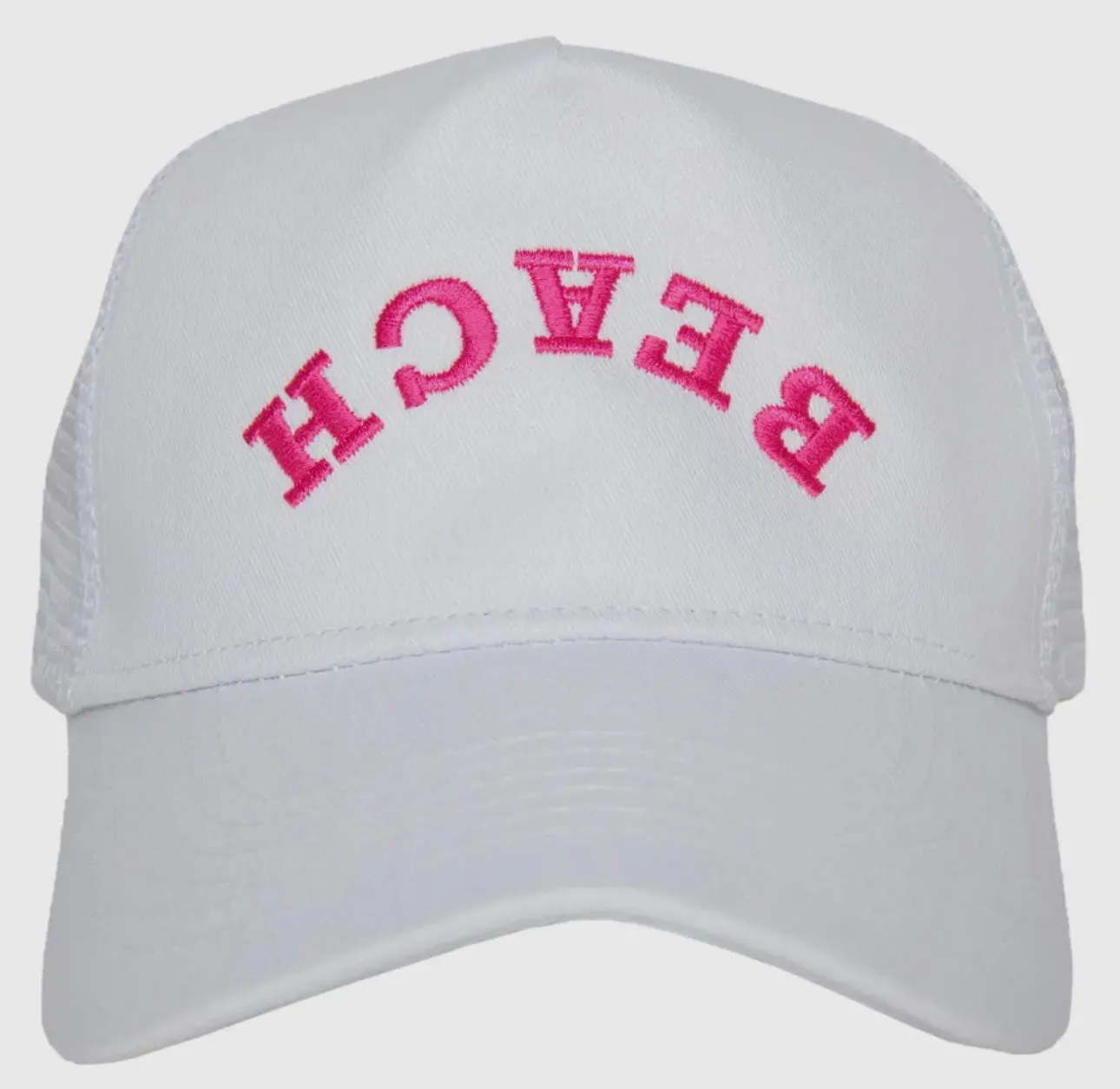 beach upside down trucker hat