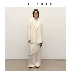 Beige Double-Breasted Blazer