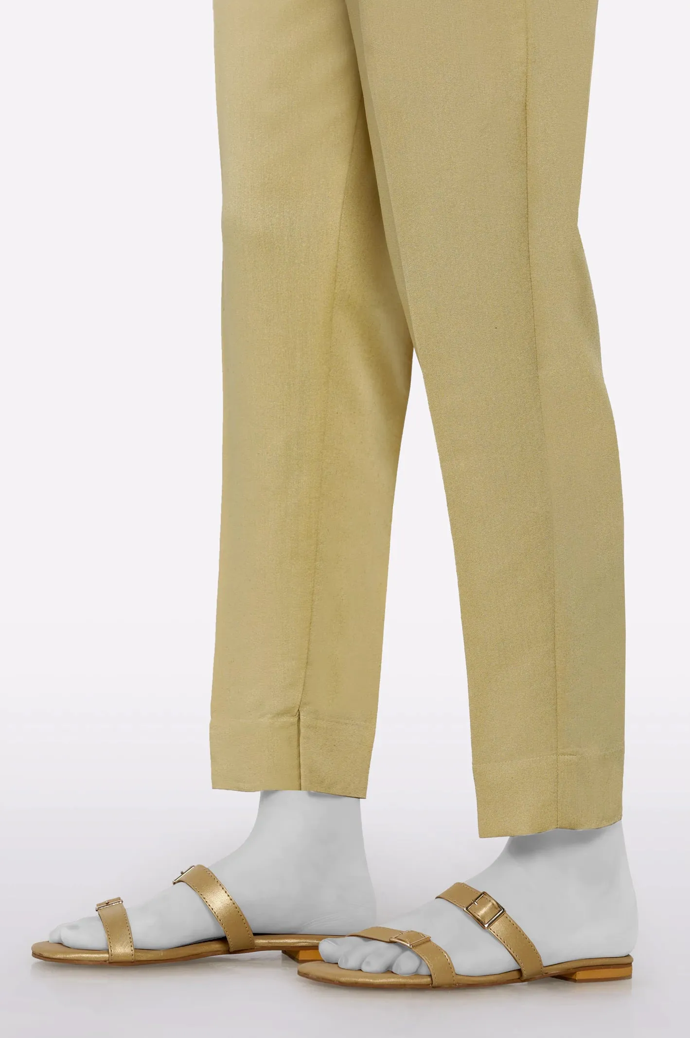 Beige Plain Trouser
