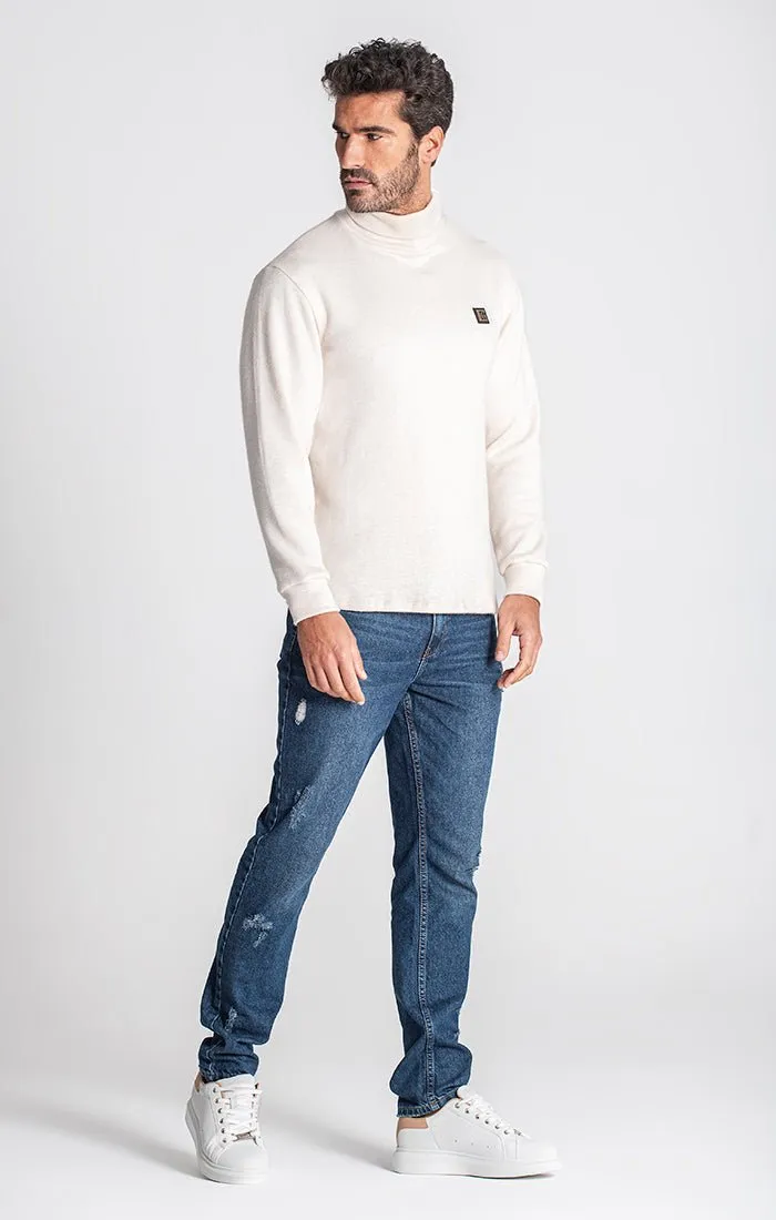 BEIGE SMOOTH TURTLENECK