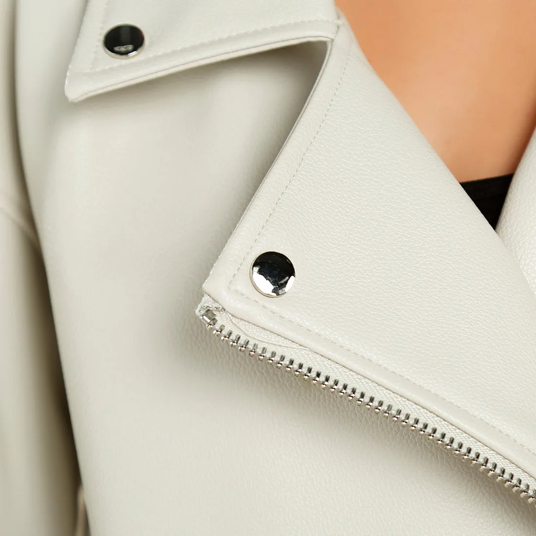 Belted Oversized Biker Jacket