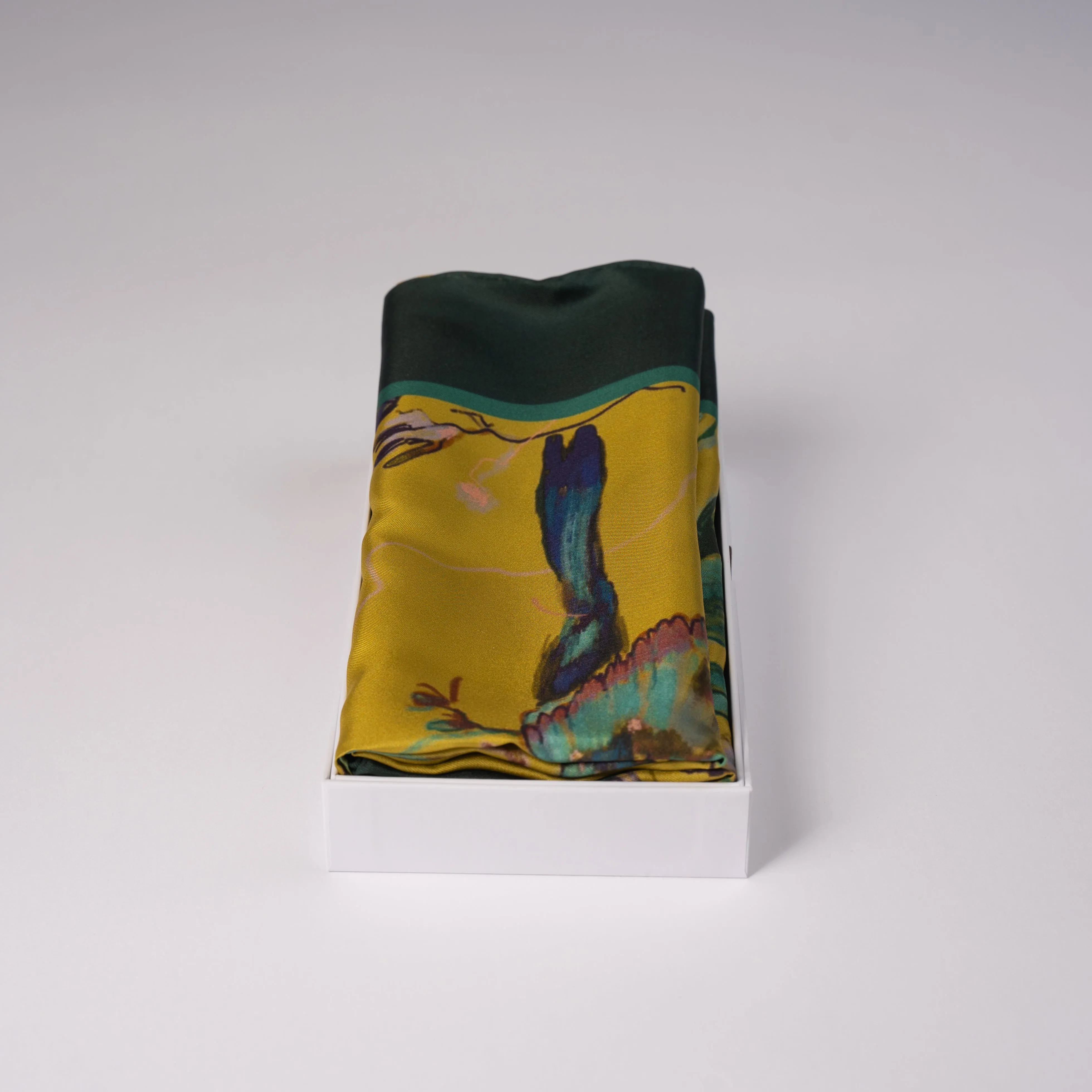 Birds of a Feather Lime - Large Silk Scarf