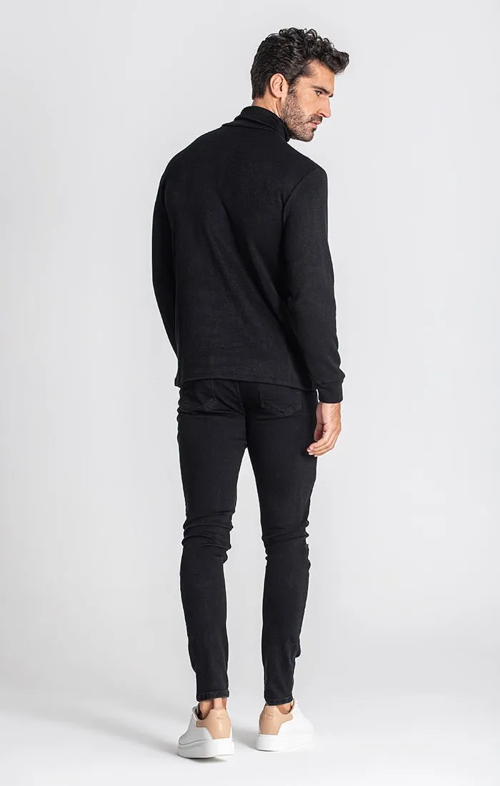 BLACK SMOOTH TURTLENECK
