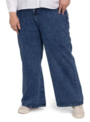Blue 1 Plus Size-Wide Jeans