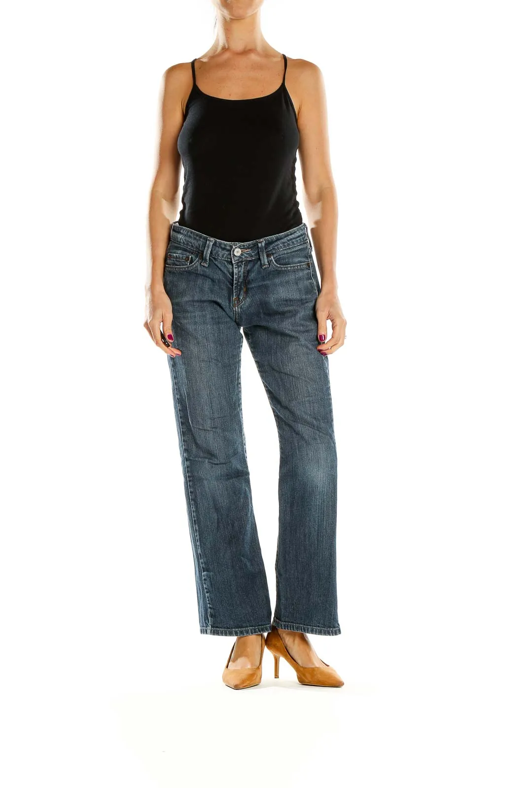 Blue Classic Bootcut Jeans