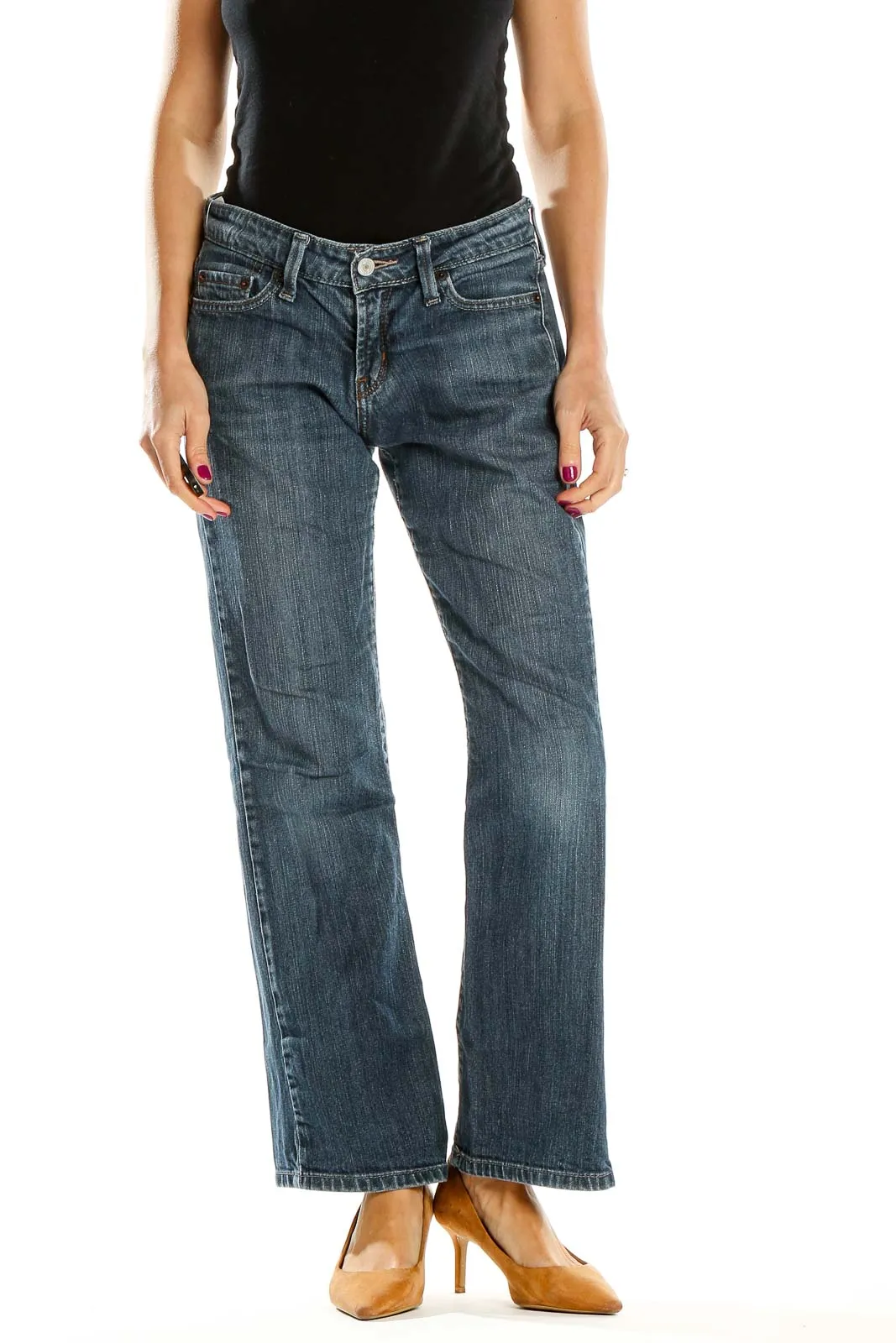 Blue Classic Bootcut Jeans