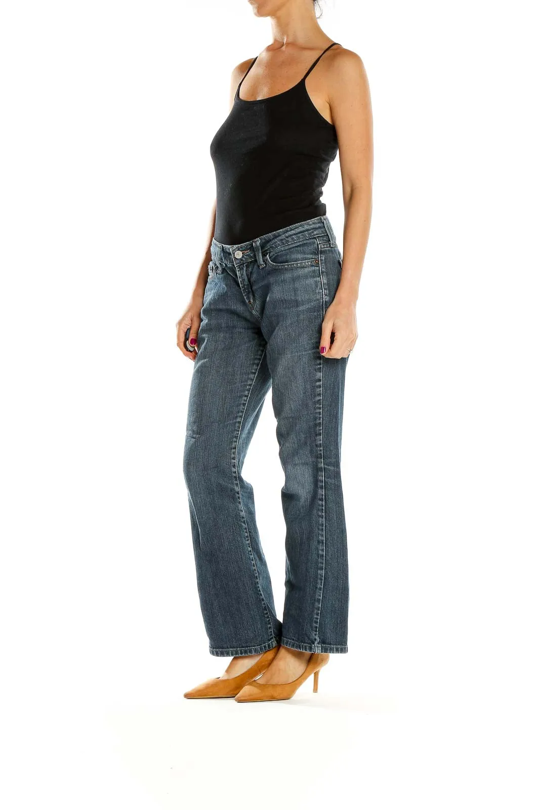 Blue Classic Bootcut Jeans