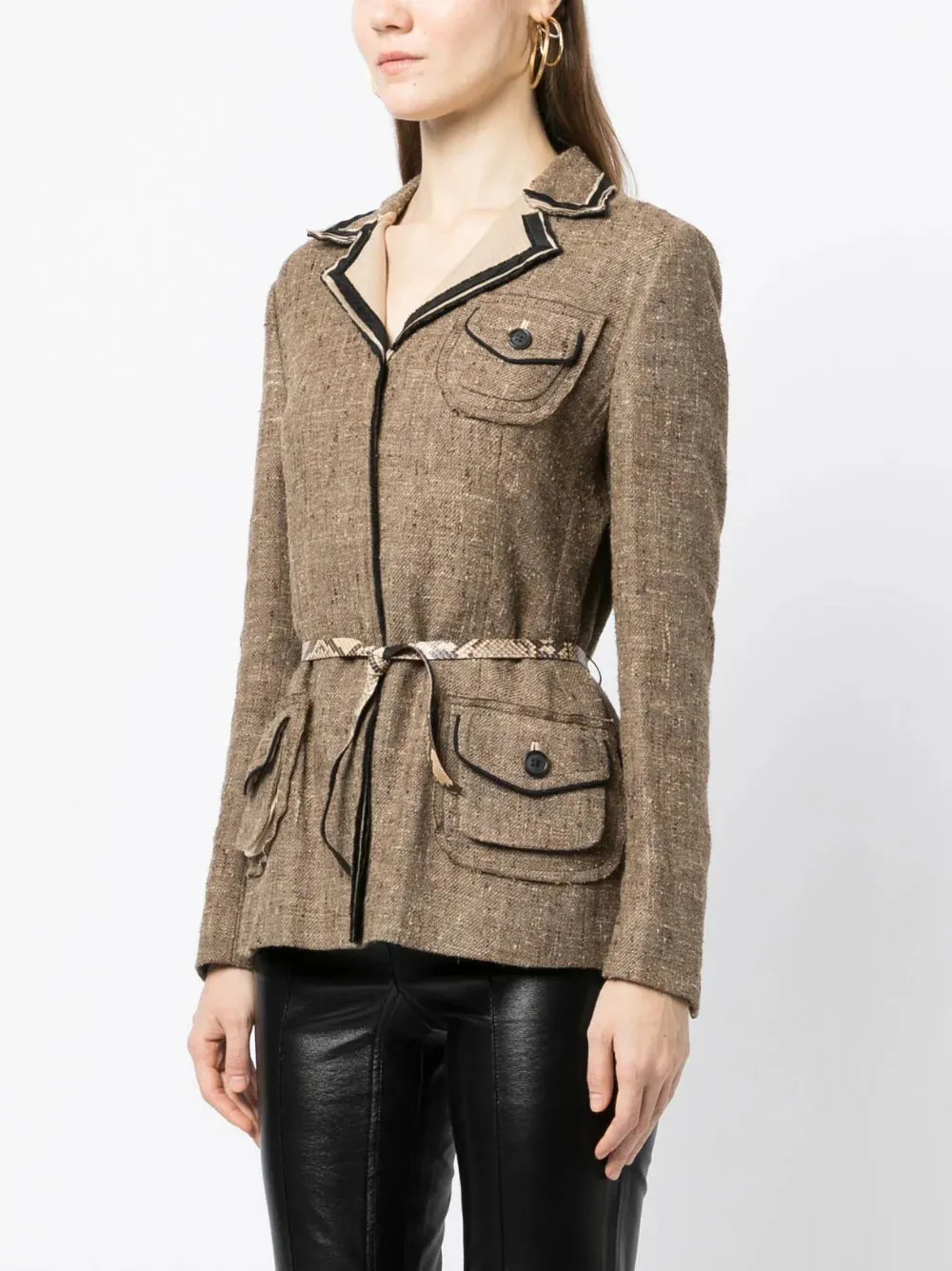 Brown Single-Breasted Jacket
