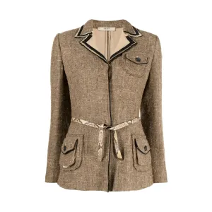 Brown Single-Breasted Jacket