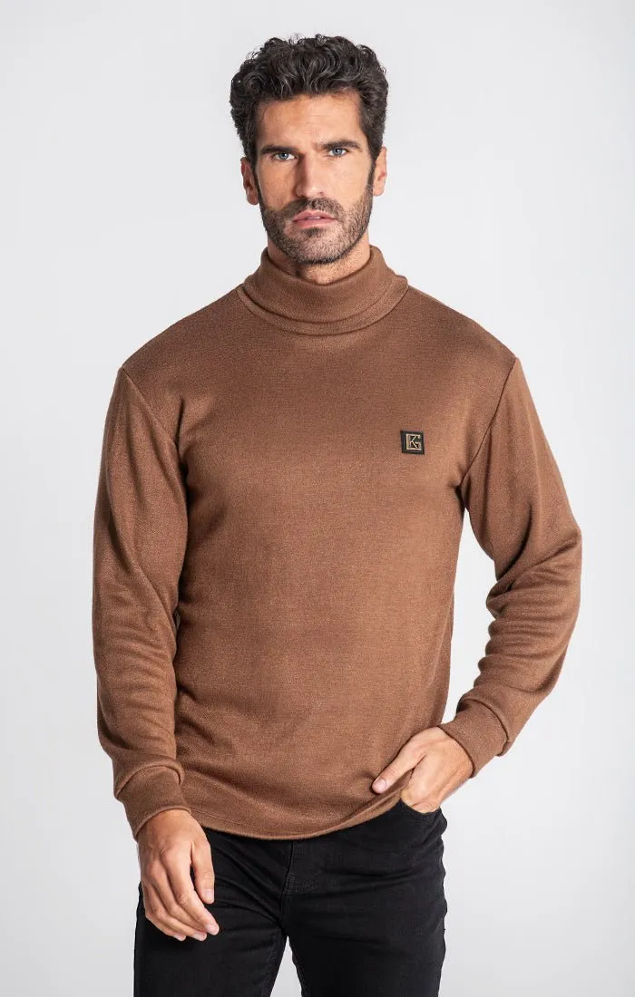 BROWN SMOOTH TURTLENECK
