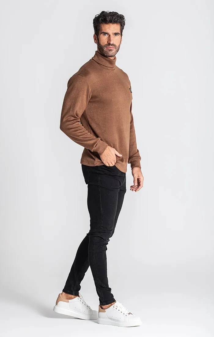 BROWN SMOOTH TURTLENECK