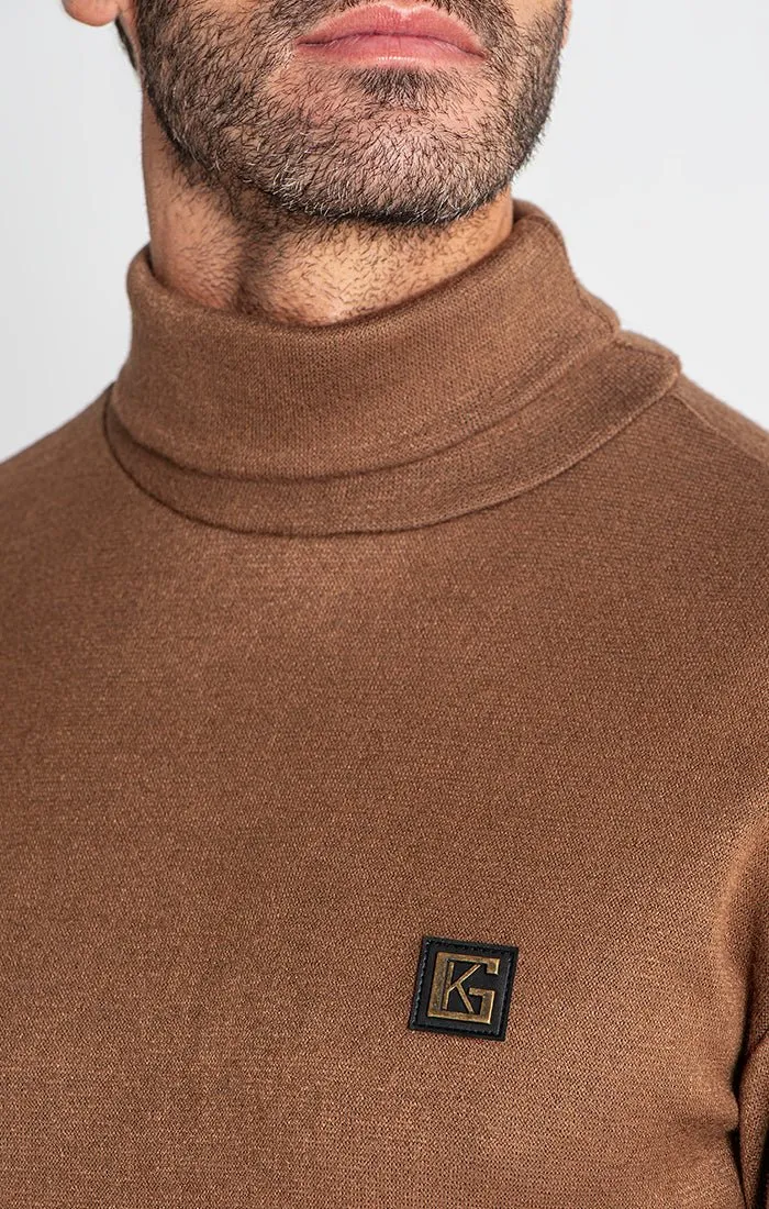 BROWN SMOOTH TURTLENECK