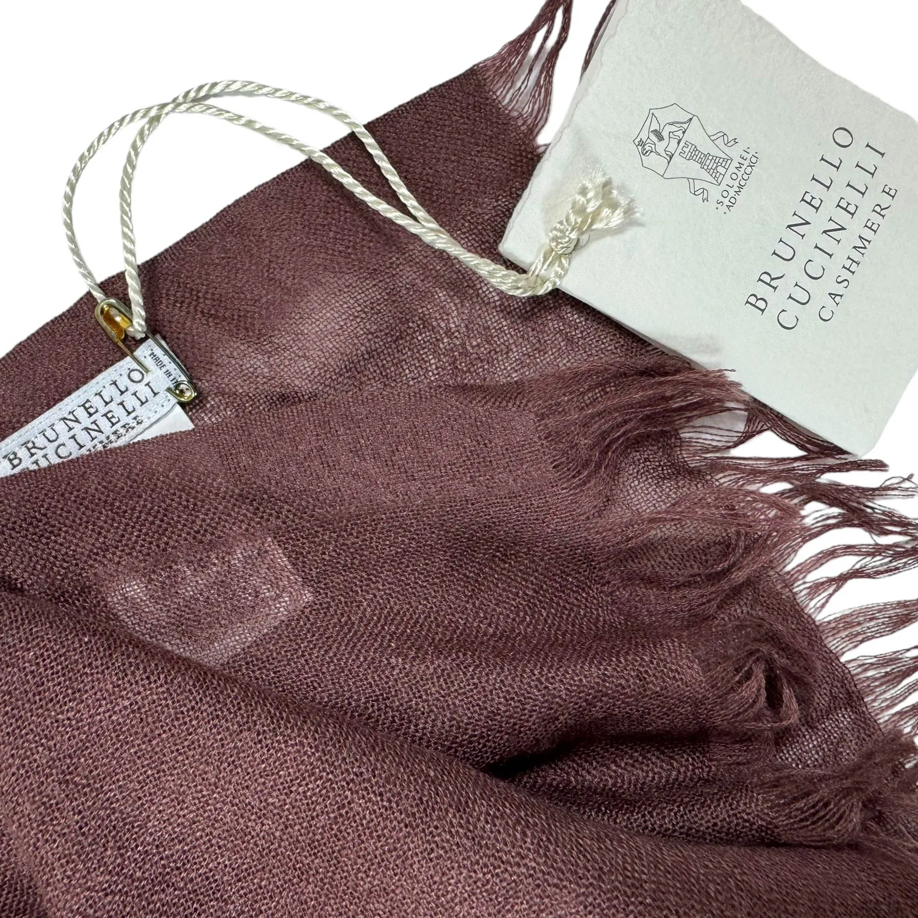 Brunello Cucinelli Cashmere Scarf Plum - Large Luxury Women Shawl SALE