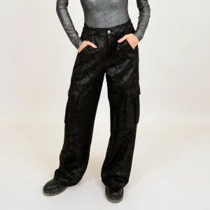 Caroline Cargo Pocket Pant | Black Texture