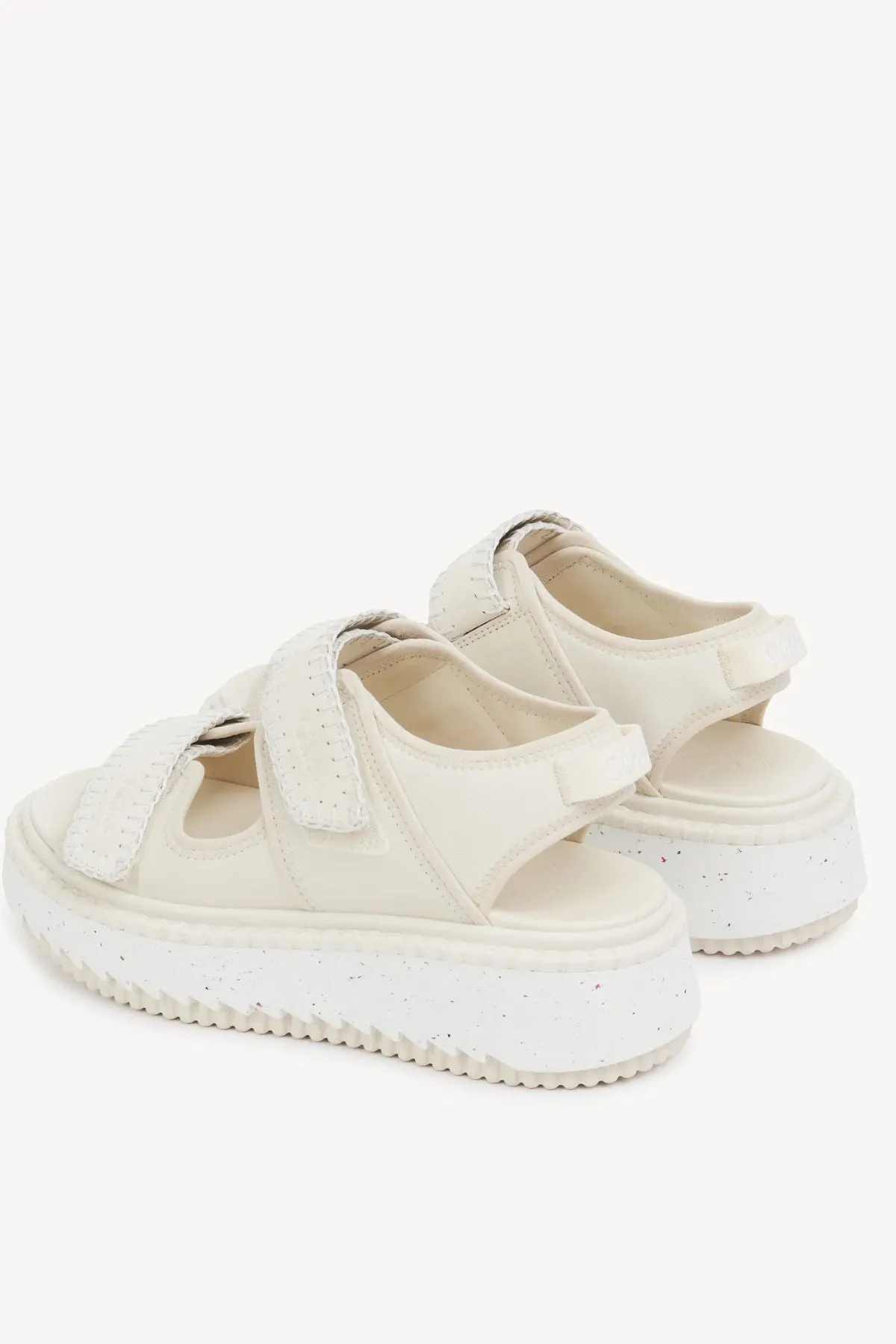 Chloé Lilli Leather Combo Sandal - Milk
