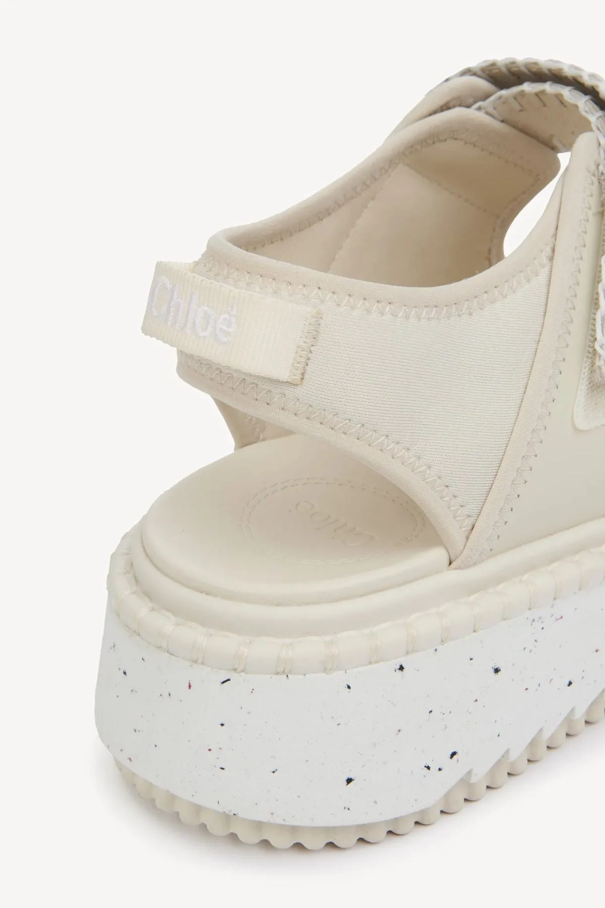 Chloé Lilli Leather Combo Sandal - Milk