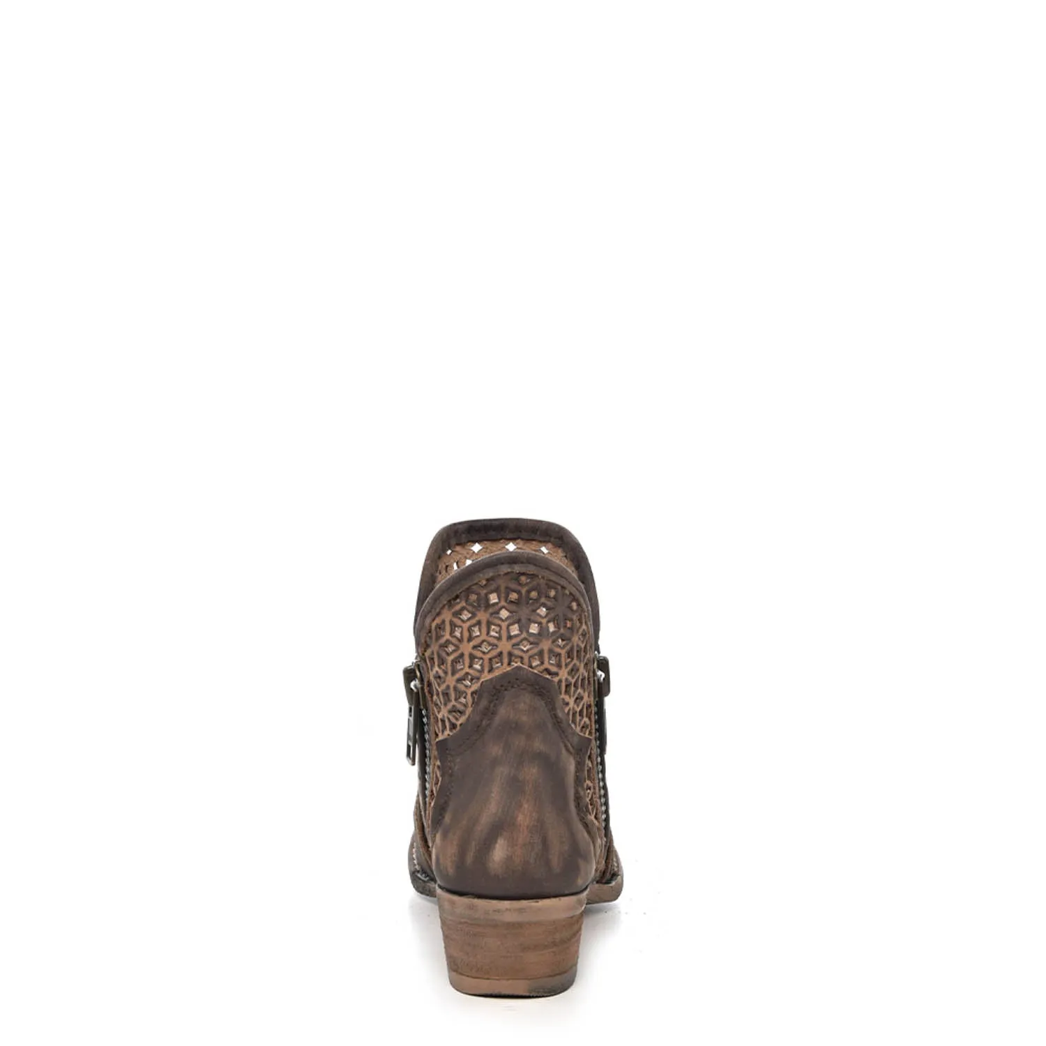 Circle G Urban Ladies Brown Cowhide Leather Shortie Boots