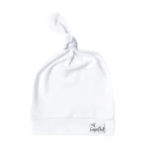 Copper Pearl Newborn Top Knot Hat - Dove