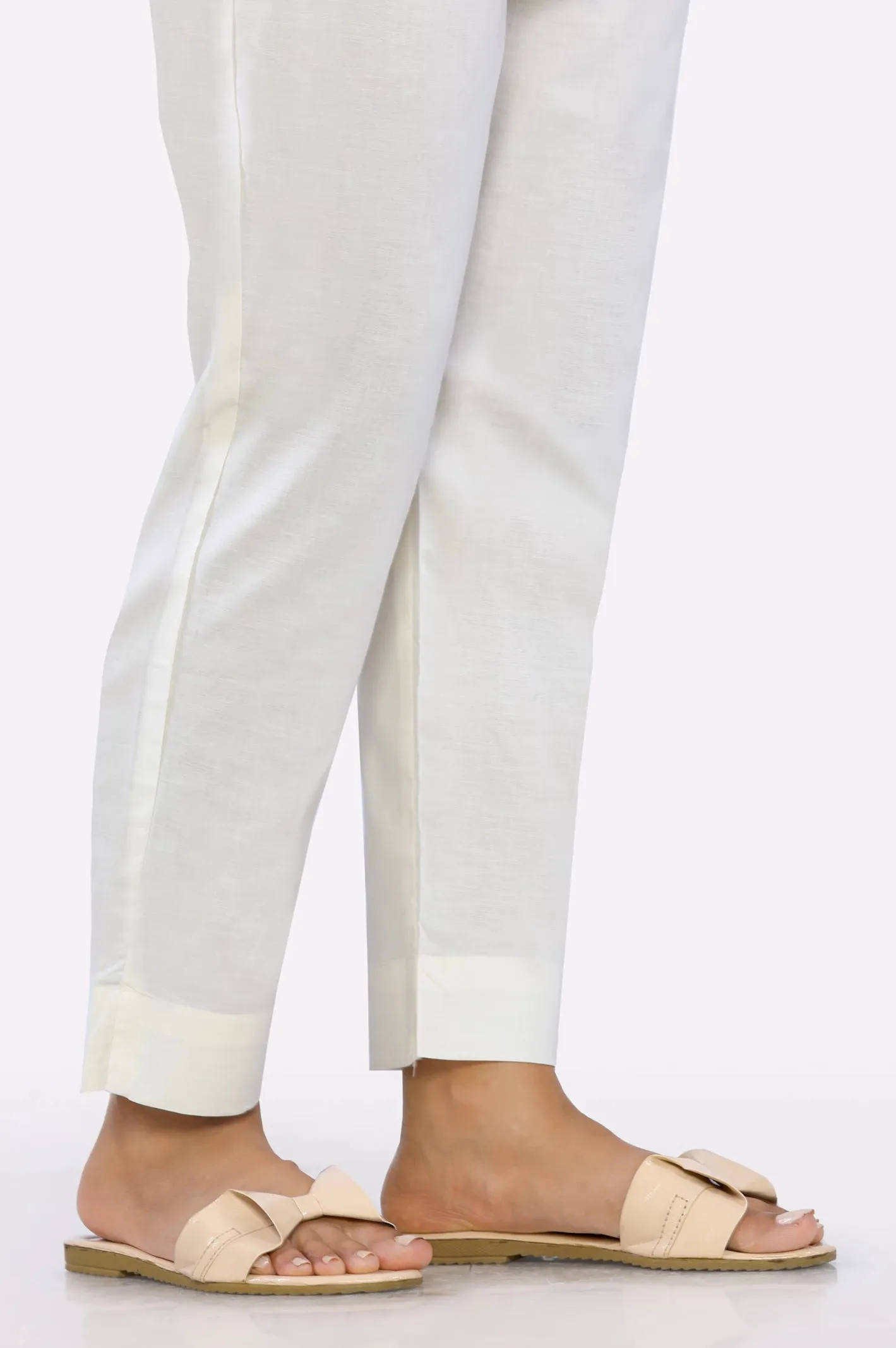 Cream Plain Trouser