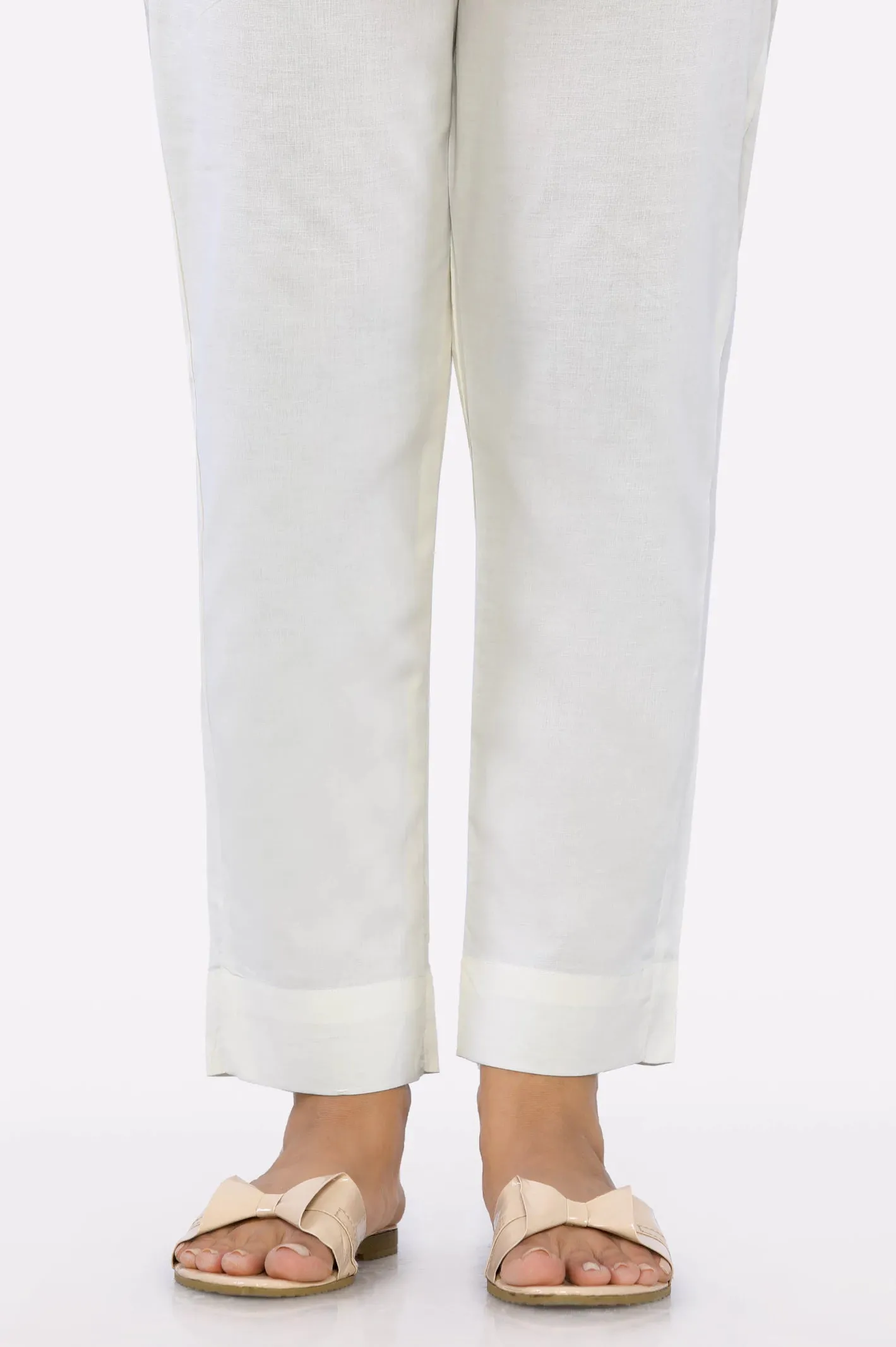 Cream Plain Trouser
