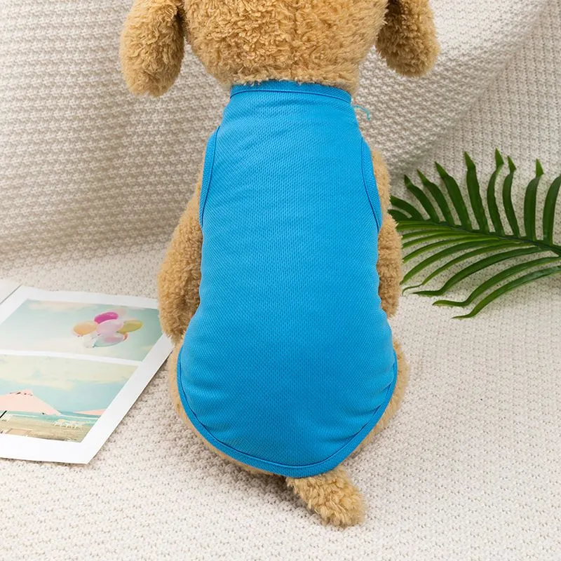Dogs Puppy Breathable Blank Solid Vest T-Shirts Clothes