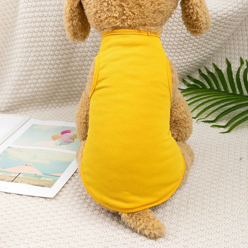 Dogs Puppy Breathable Blank Solid Vest T-Shirts Clothes