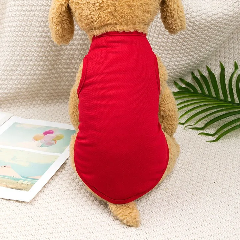 Dogs Puppy Breathable Blank Solid Vest T-Shirts Clothes