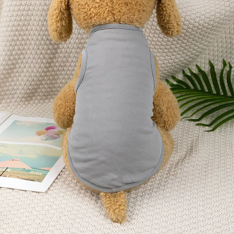 Dogs Puppy Breathable Blank Solid Vest T-Shirts Clothes