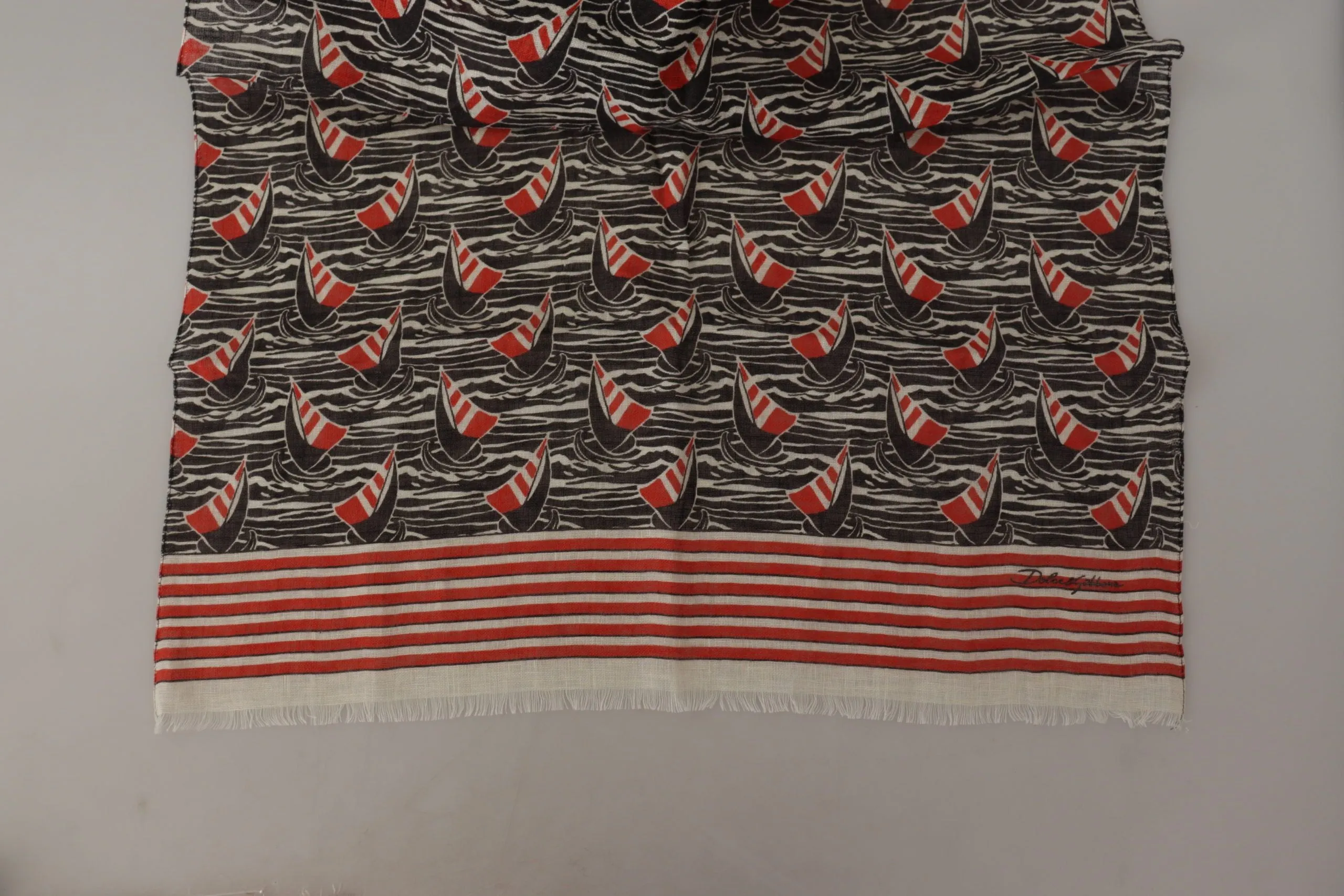 Dolce & Gabbana Elegant Striped Linen Men's Scarf