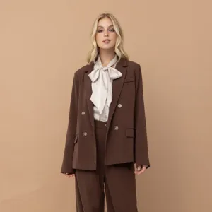 Double Breasted Blazer (Brown)