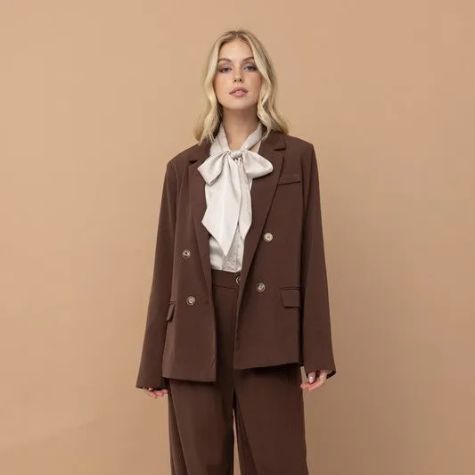Double Breasted Blazer (Brown)