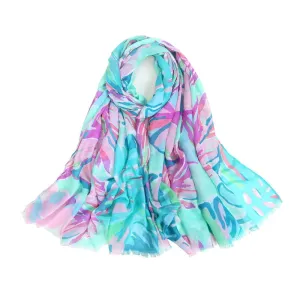 Elegant Colour Block Summer Scarf | Green