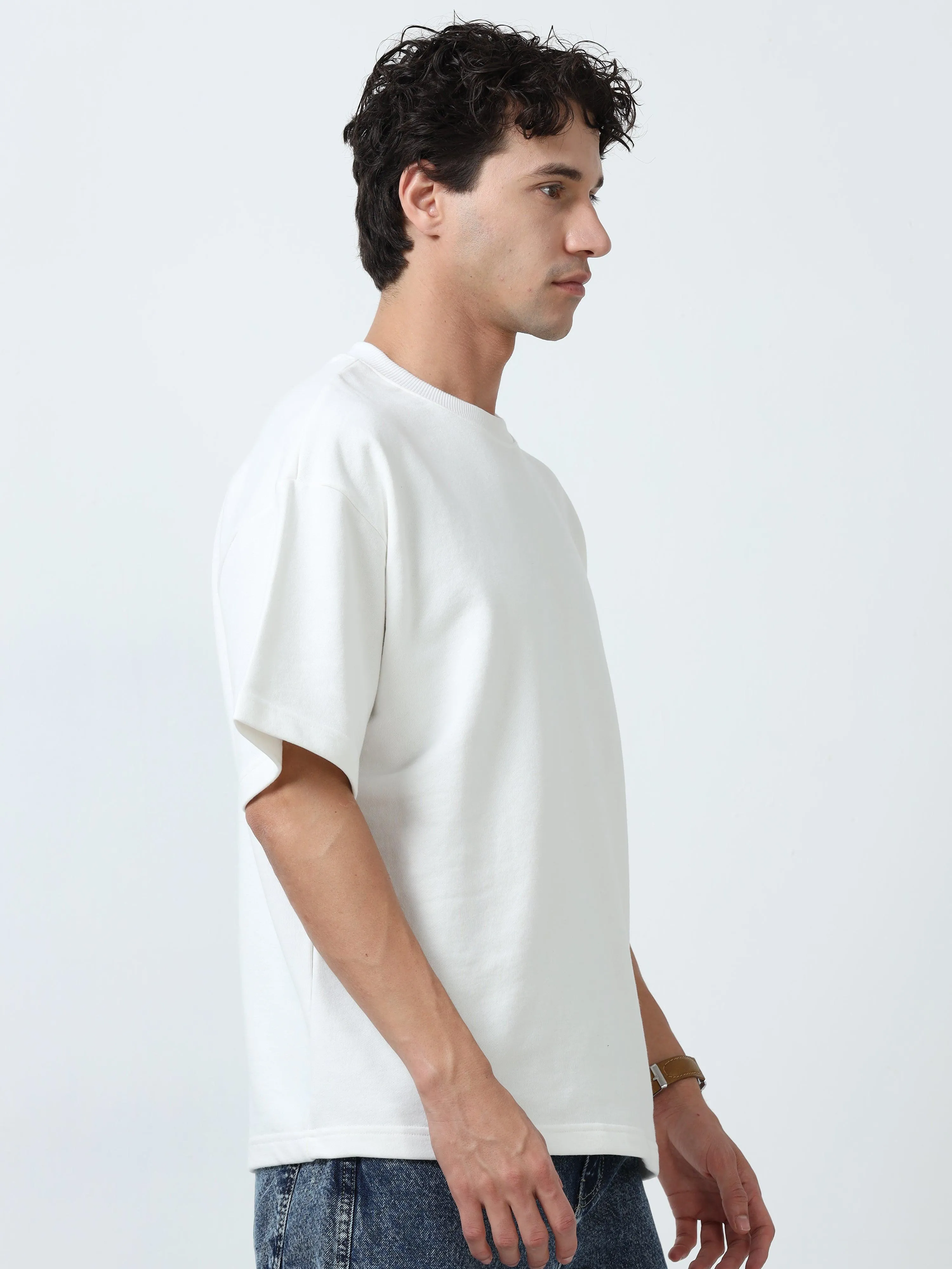 Elowen - Oversize Round neck T Shirt  - Off white