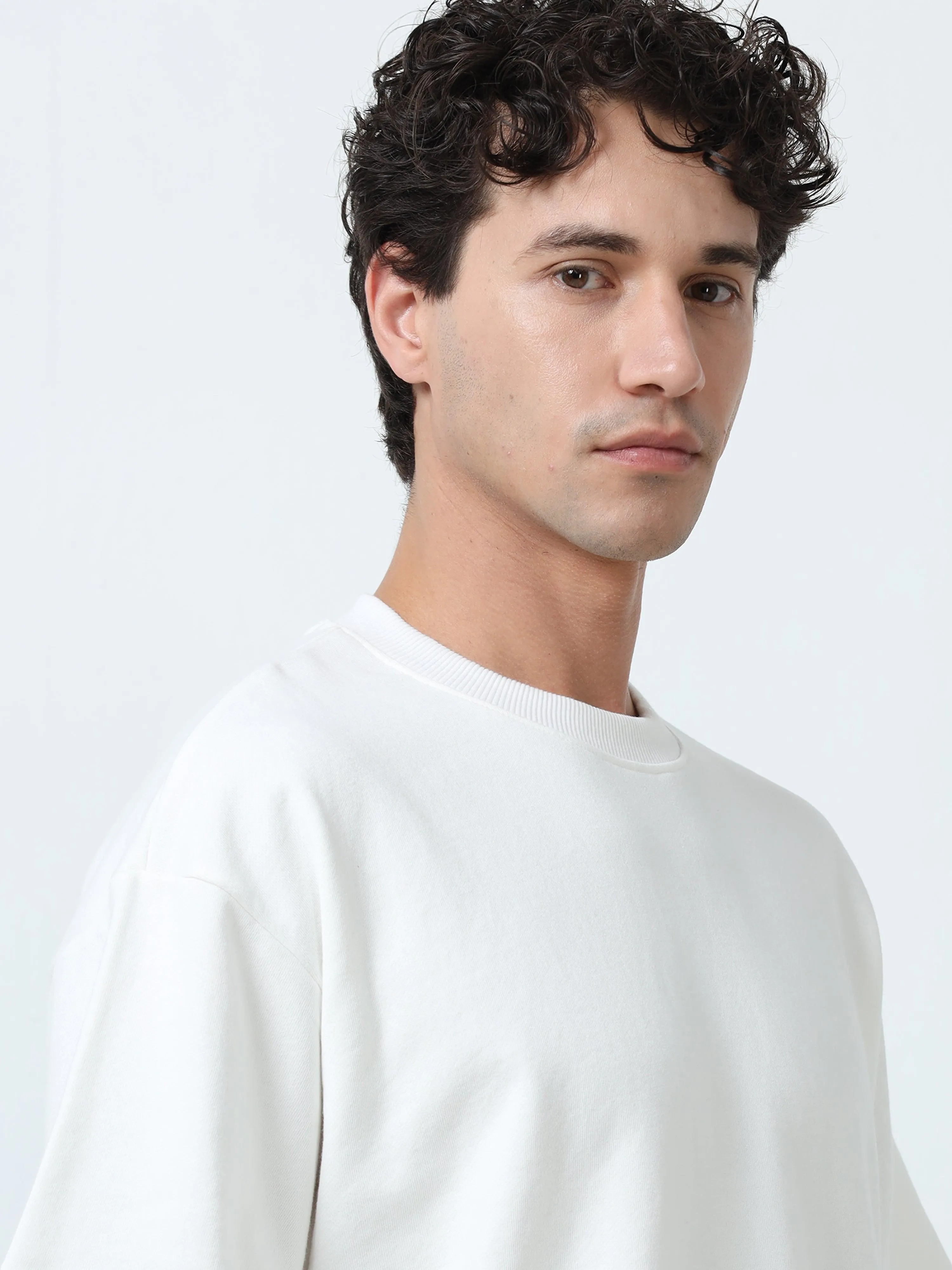 Elowen - Oversize Round neck T Shirt  - Off white