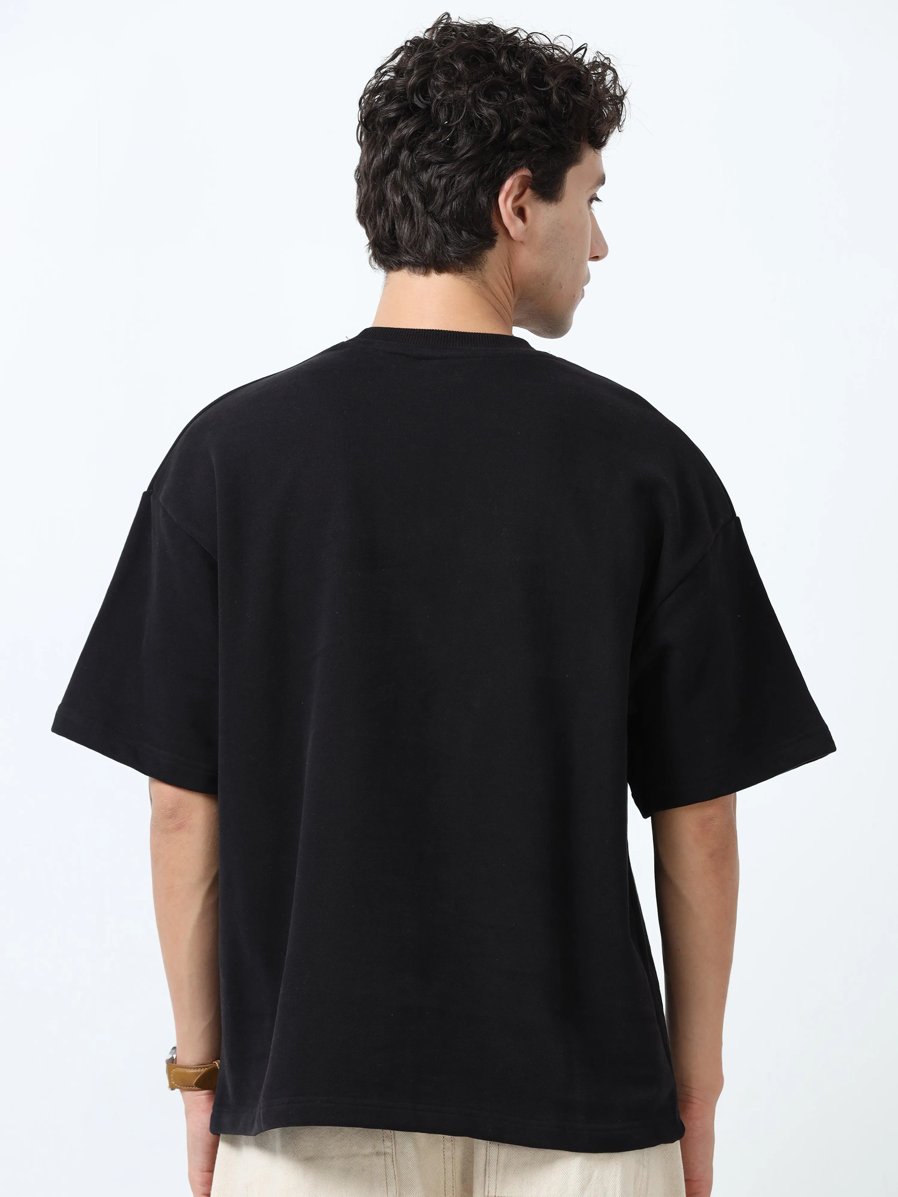 Elowen - Oversized Round neck T Shirt  - Black