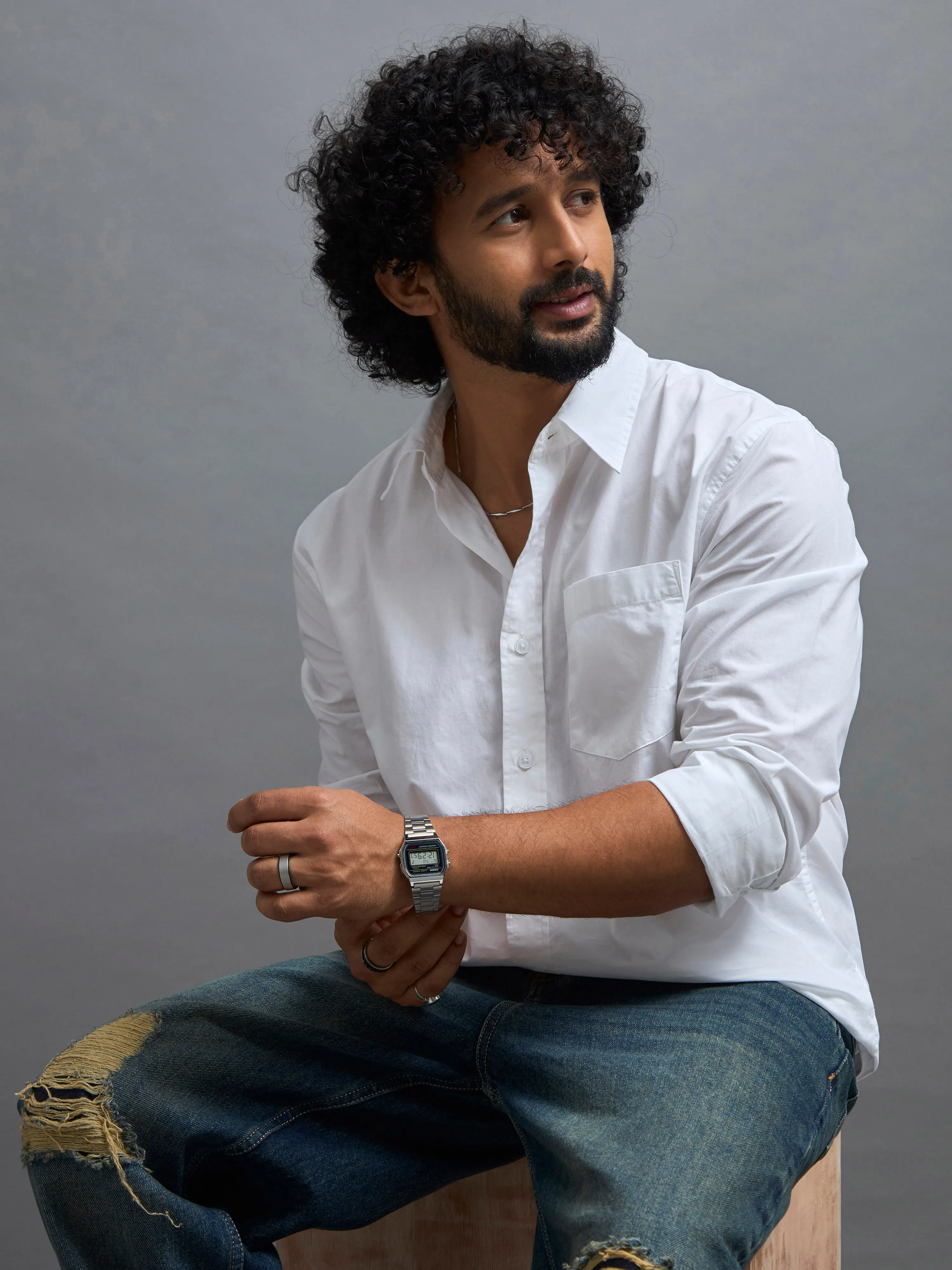 Eluded - Regular Fit Full Sleeve Poplin Shirt - White